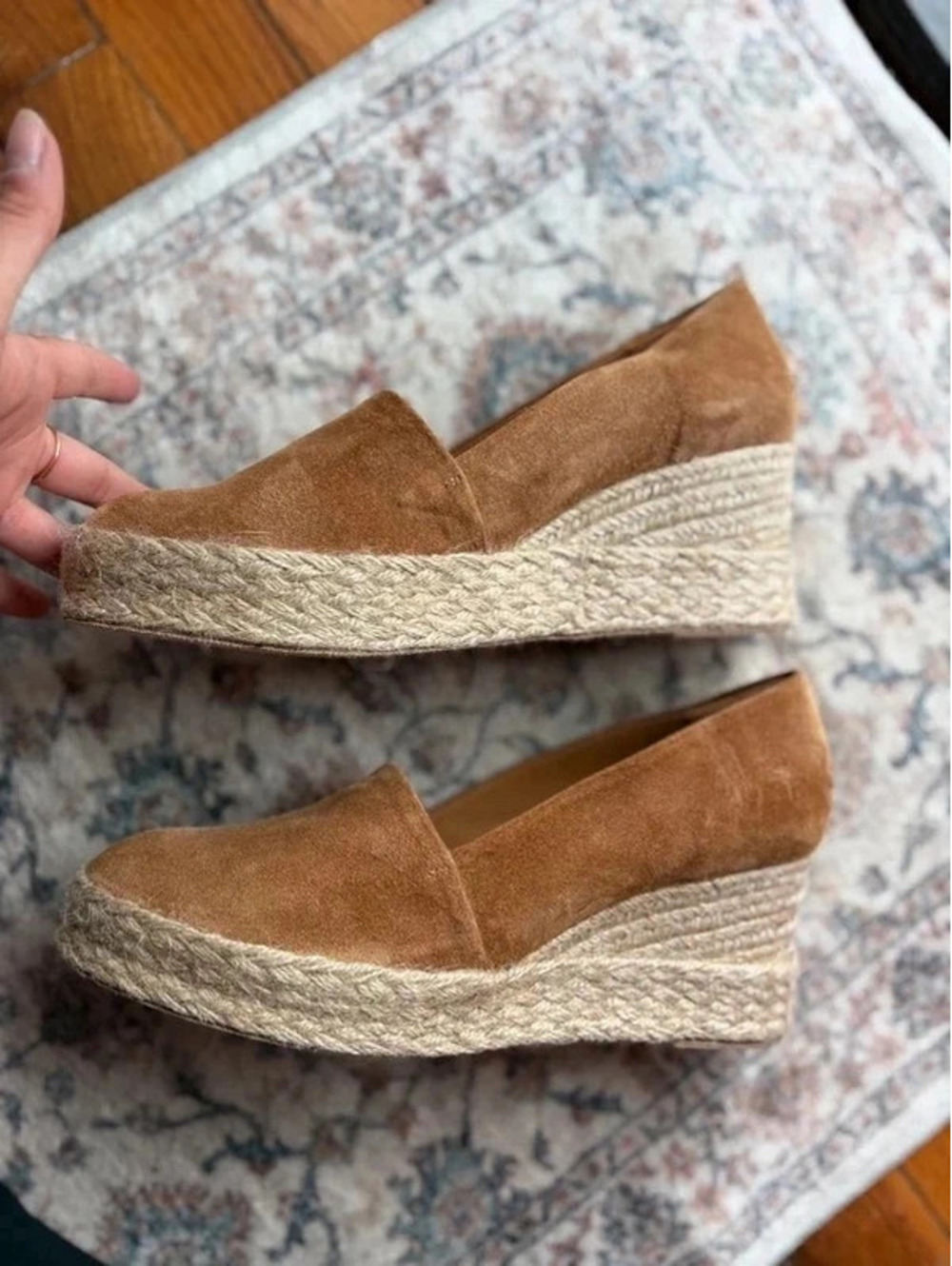 Women’s size 9 USA Andre Assous Suede Brown Wedge Heels